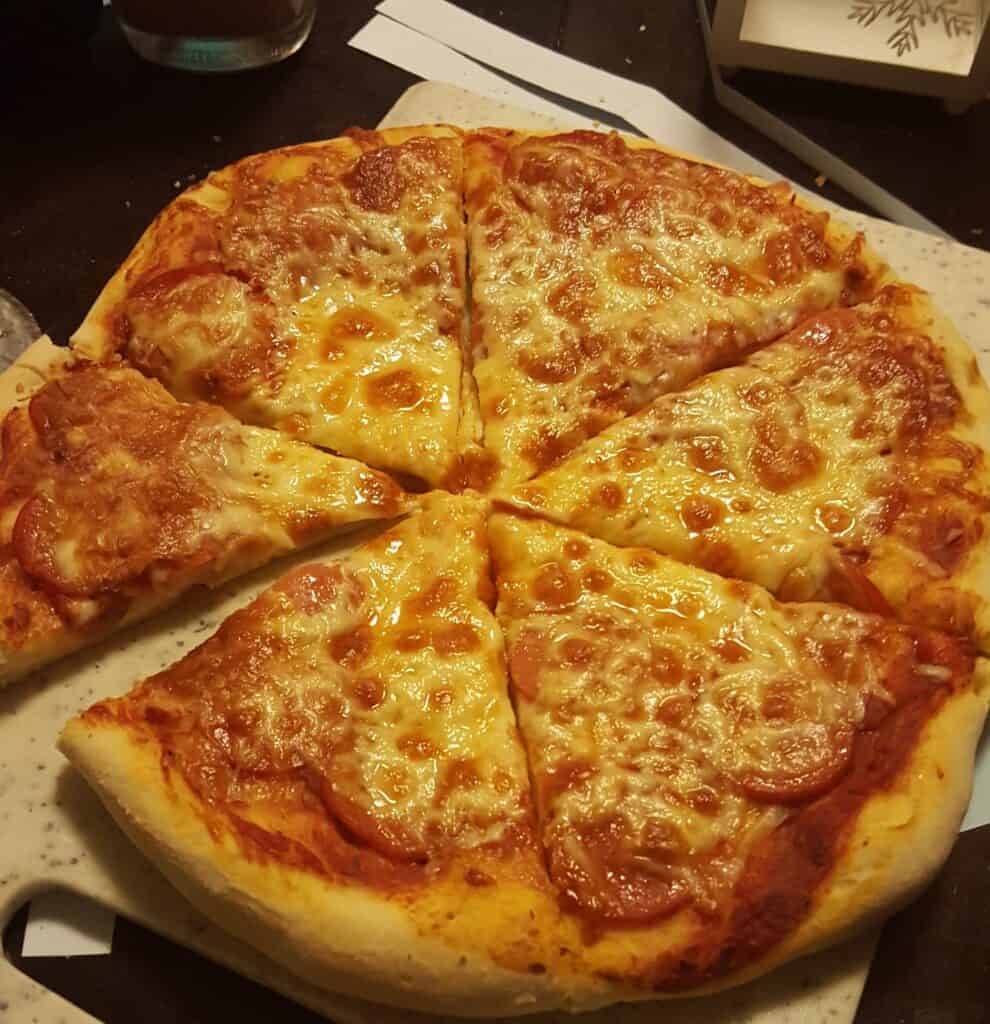 Homemade pizza made using Homemade Pizza Dough with "00" flour