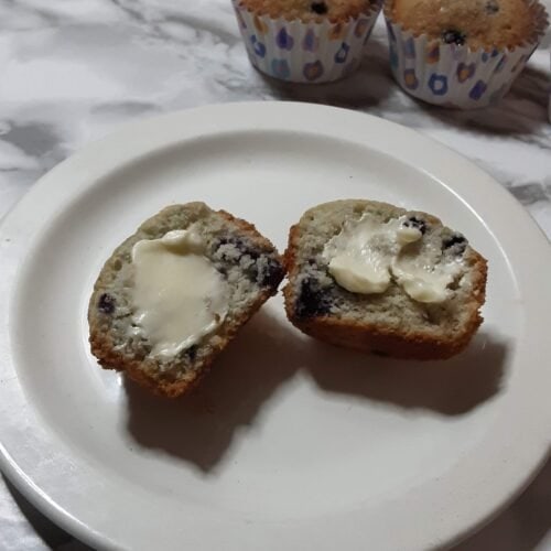 Blueberry Muffins with Butter