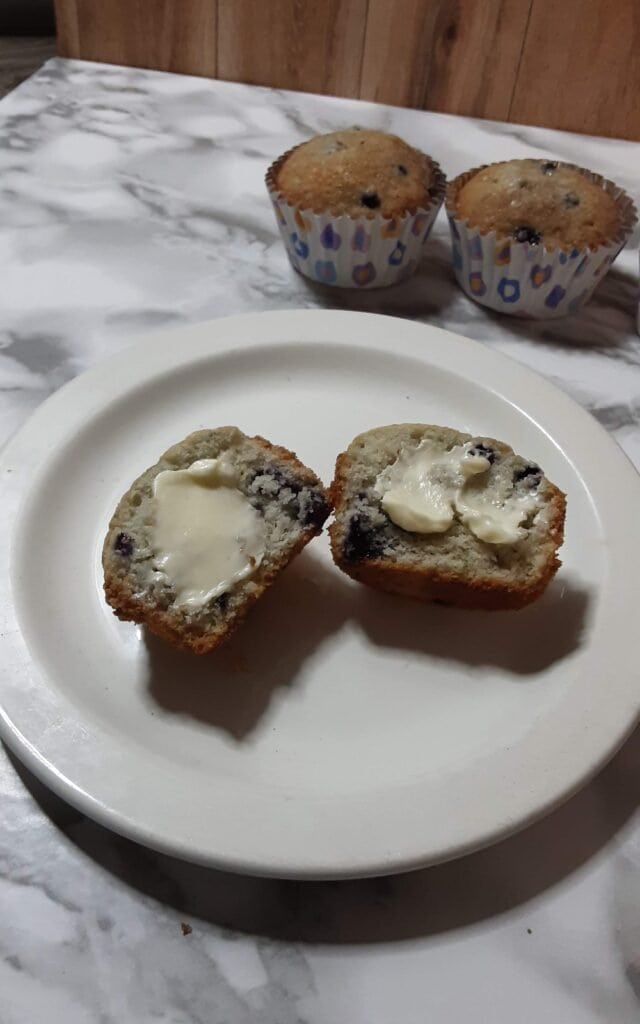 Blueberry Muffins with Butter