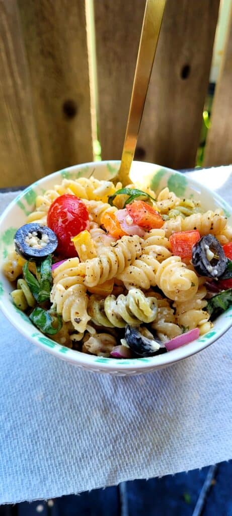 Bowl of pasta salad