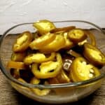 Bowl of pickled jalapenos