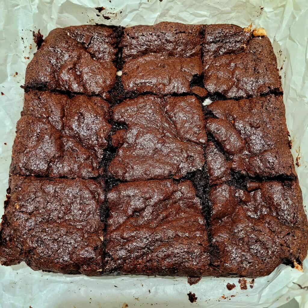 cut peppermint patty brownies