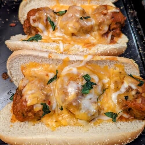 Meatball subs cooked in the air fryer