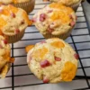 Ham and Cheese Breakfast Muffins on a cooling rack