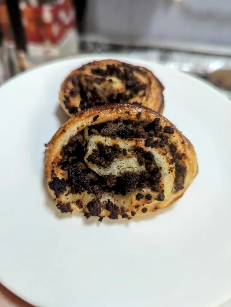 plated tourtiere pinwheels