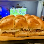 Cuban Pulled pork sliders on a tray